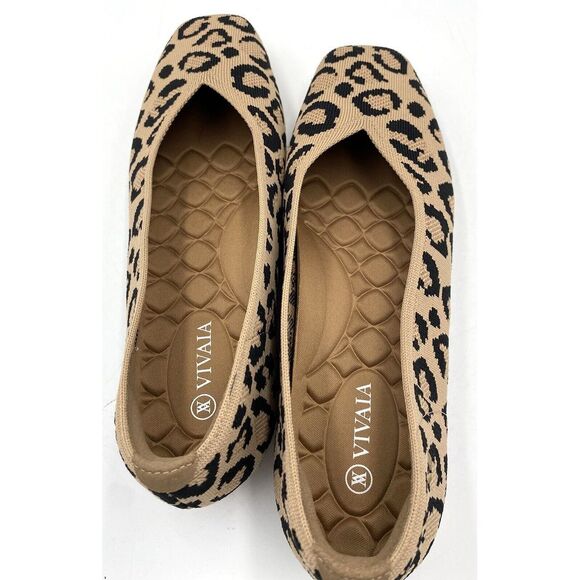 VIVAIA Womens Margot 2.0 Square Toe Flat Shoes Leopard Print Slip-On Size 8 - Picture 7 of 8